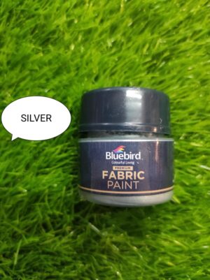 Blue Bird Fabric Paint Silver 25ml