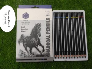 Black Charcole Pencil 12 pcs mix Set