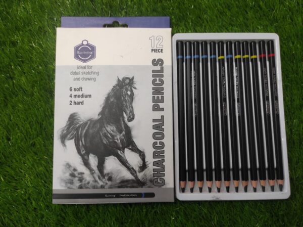 Black Charcole Pencil 12 pcs mix Set